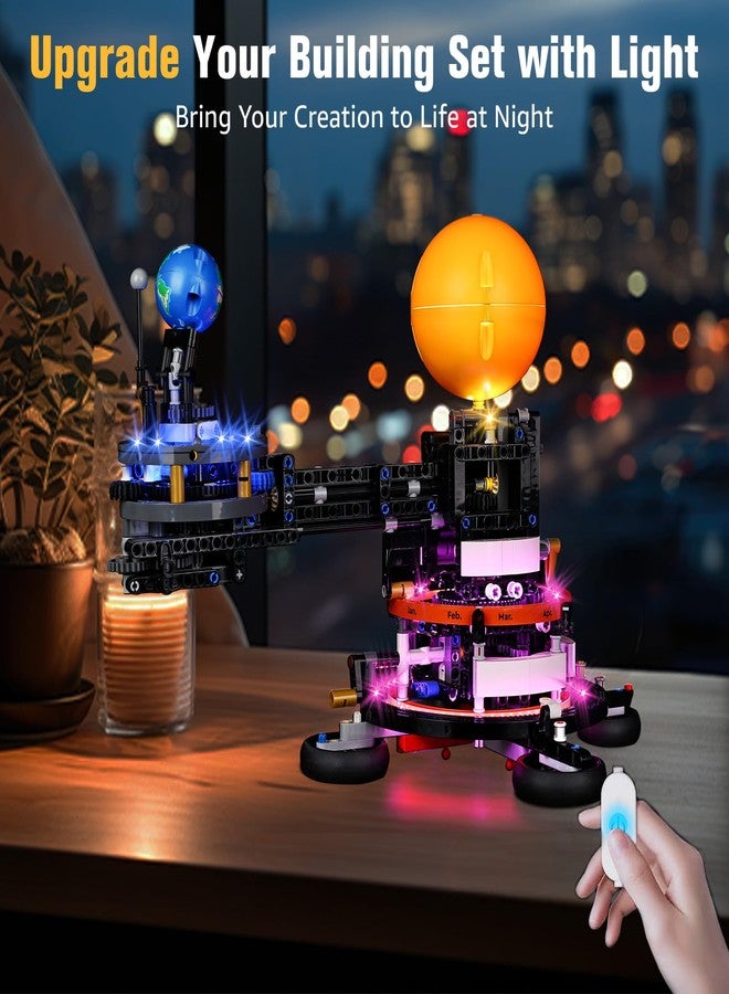 BrickSoul LED Light Up Kit Compatible with Lego Planet Earth and Moon in Orbit 42179 Building Set, Upgrade Wired Dimmable Lighting Accessories for Lego Fans, Not Included 42179 Mode - Image 5
